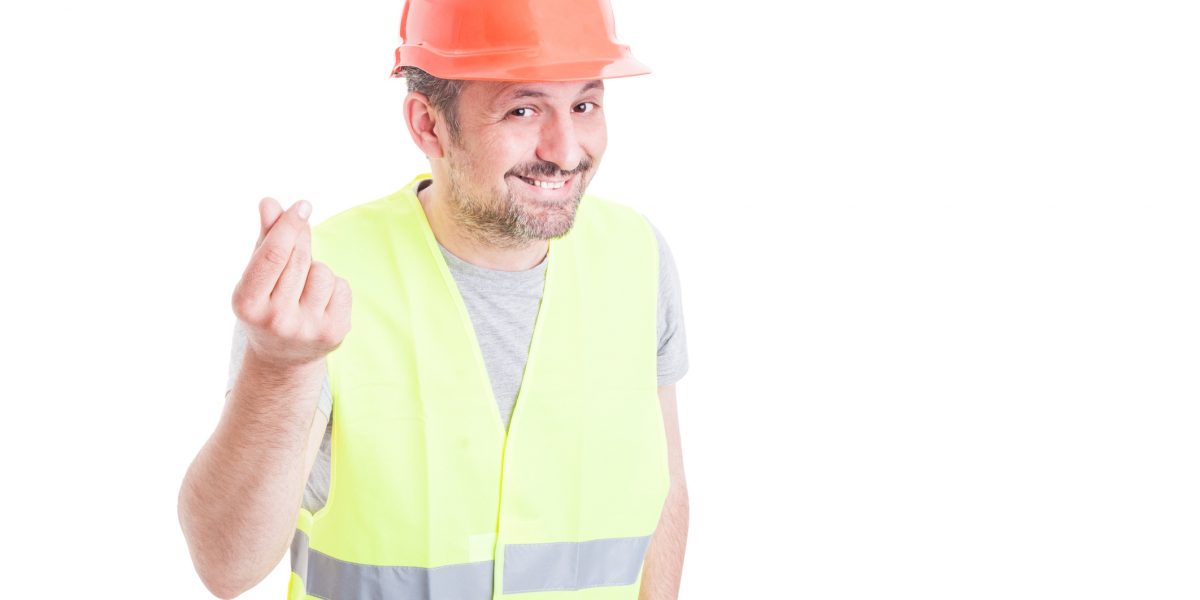 Tradesperson asking for payment
